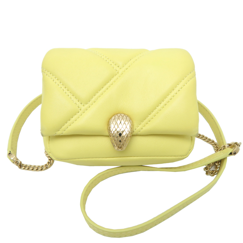Bvlgari Serpenti Micro Shoulder Bag for Women, Leather, Yellow